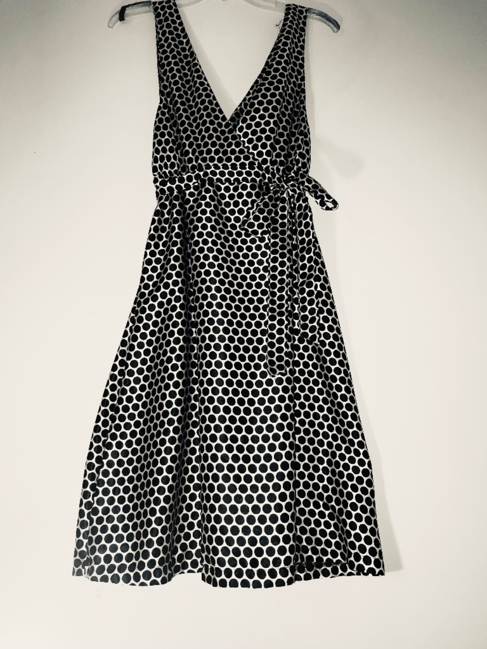 Derek Heart XL Blue Tag V-Neck Polka Dot Silky Sleeveless Belted Dress Y2K 90s